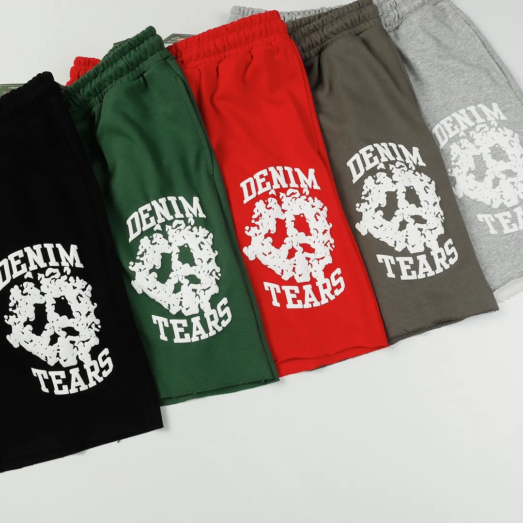 DENIM TEARS new summer kapok shorts Style No.: D239P140 Color: Gray Dark Gray Red Green Black Size: S M L XL